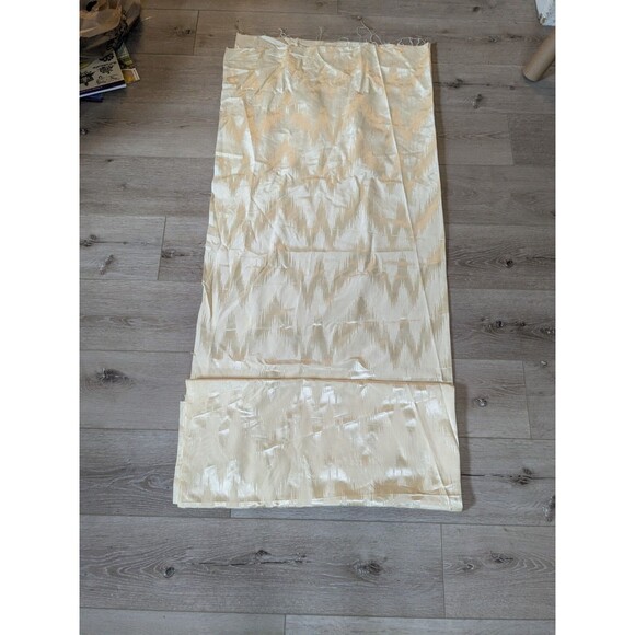 3 Yards Ivory Cream Jacquard Chevron Drapery Decor Fabric 46'' - Picture 2 of 5
